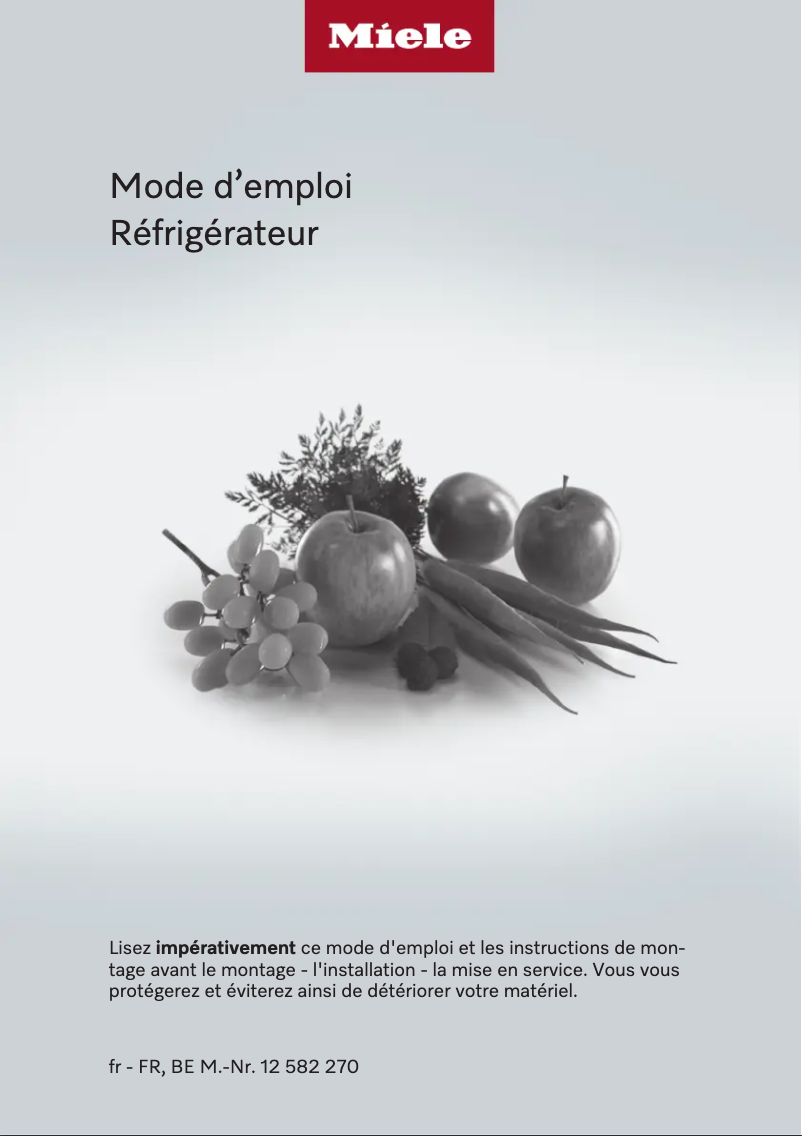 Page 1 of the manual User Manual Miele K 7767 D