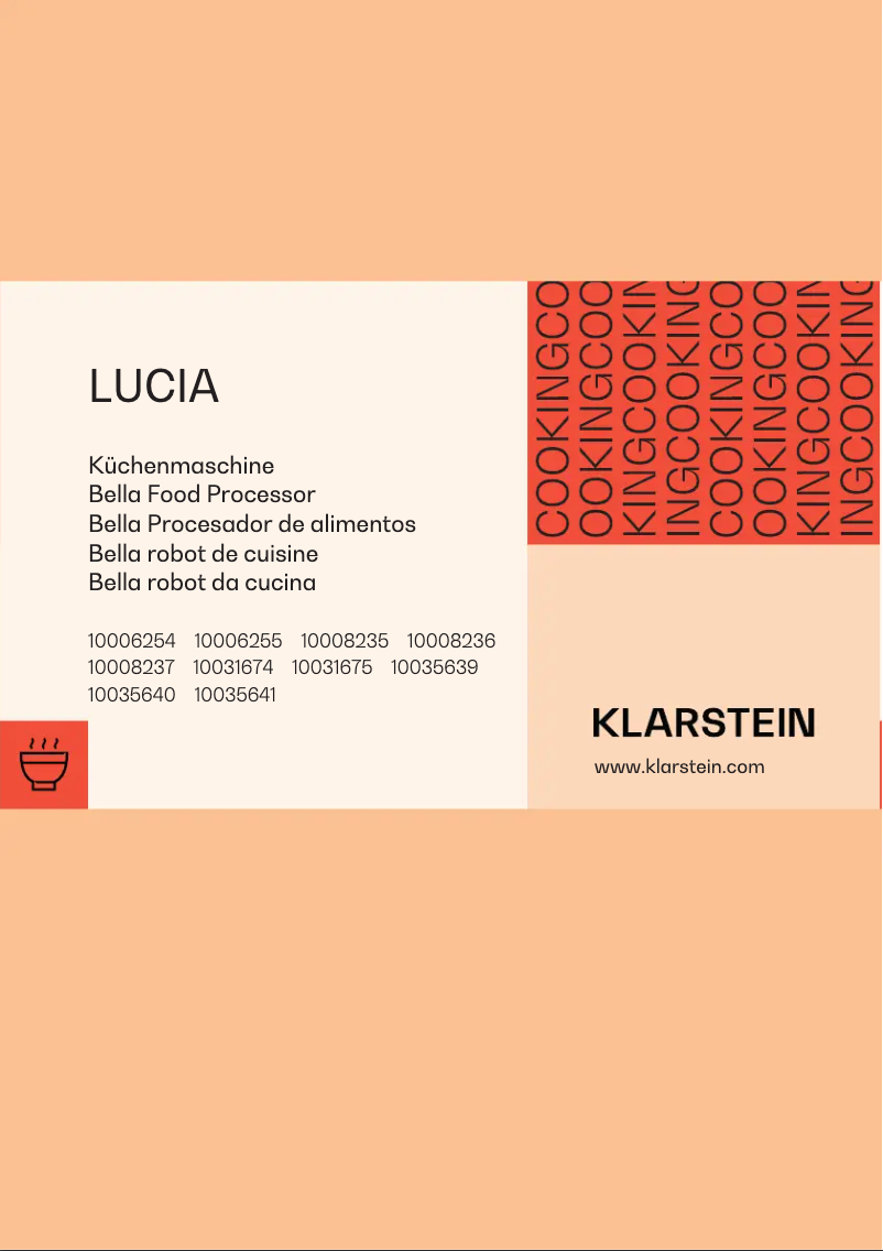 Page 1 of the manual User Manual Klarstein Lucia