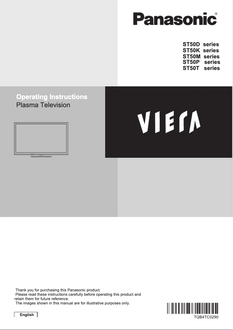 First page image of the manual for Viera TH-P50ST50P