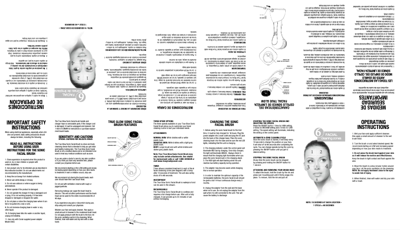 Page 1 of the manual User Manual Conair True Glow SFB5RX