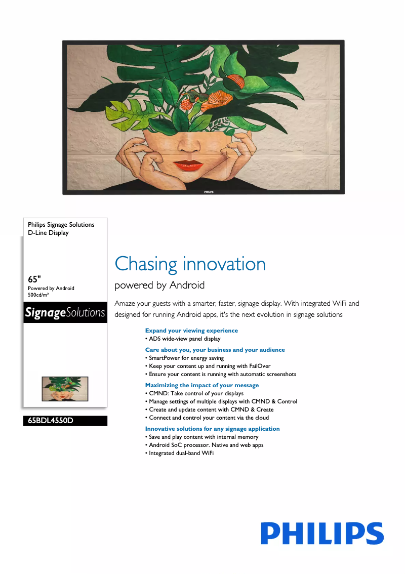 First page image of the manual for 65BDL4550D