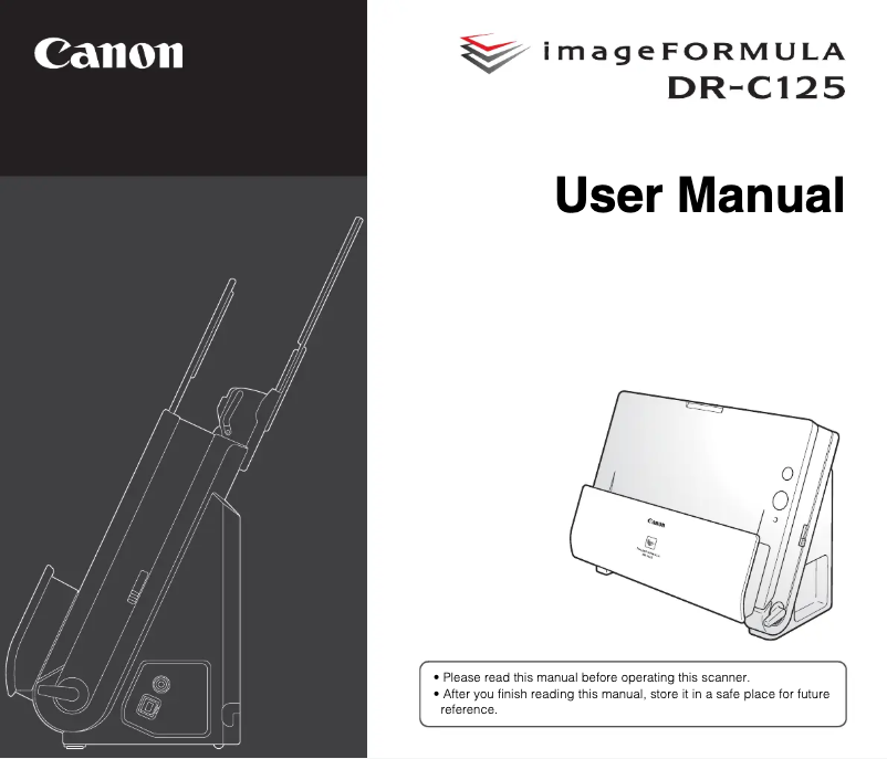 Page 1 of the manual User Manual Canon imageFormula DR-C125