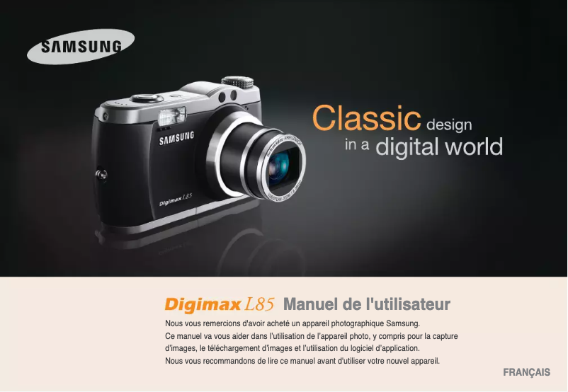 First page image of the manual for Digimax L85