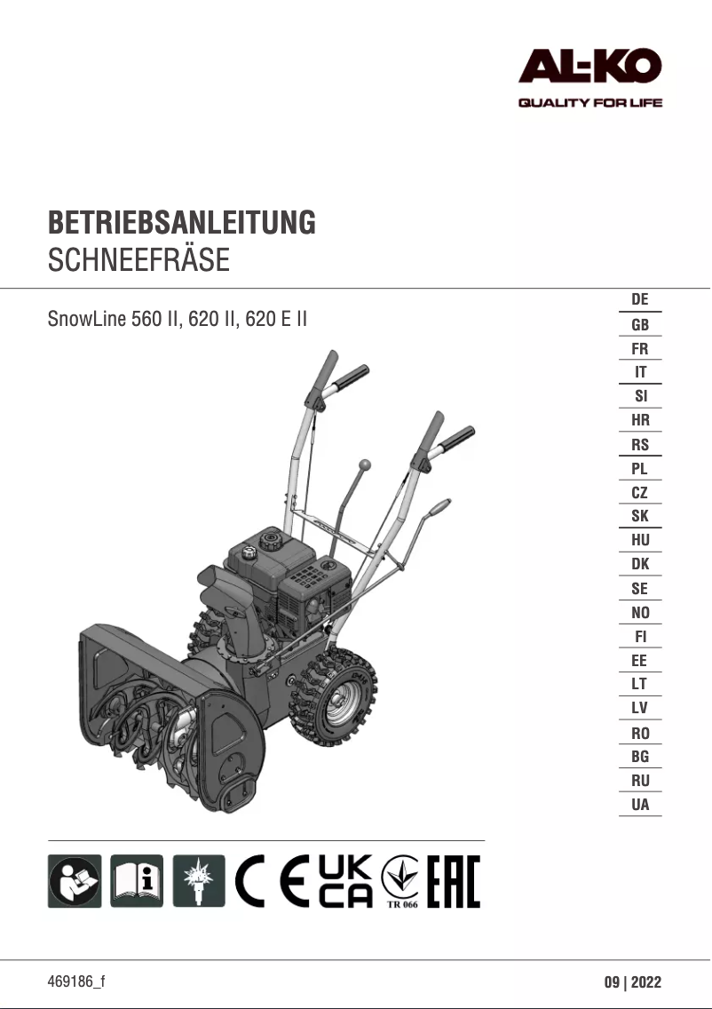 Image de la première page du manuel de l'appareil SnowLine 560 II