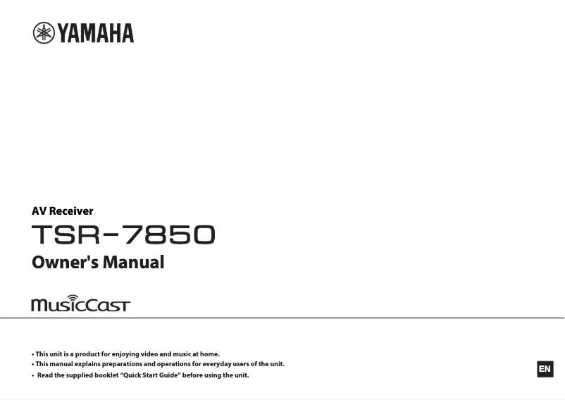 Page 1 of the manual User Manual Yamaha TSR-7850
