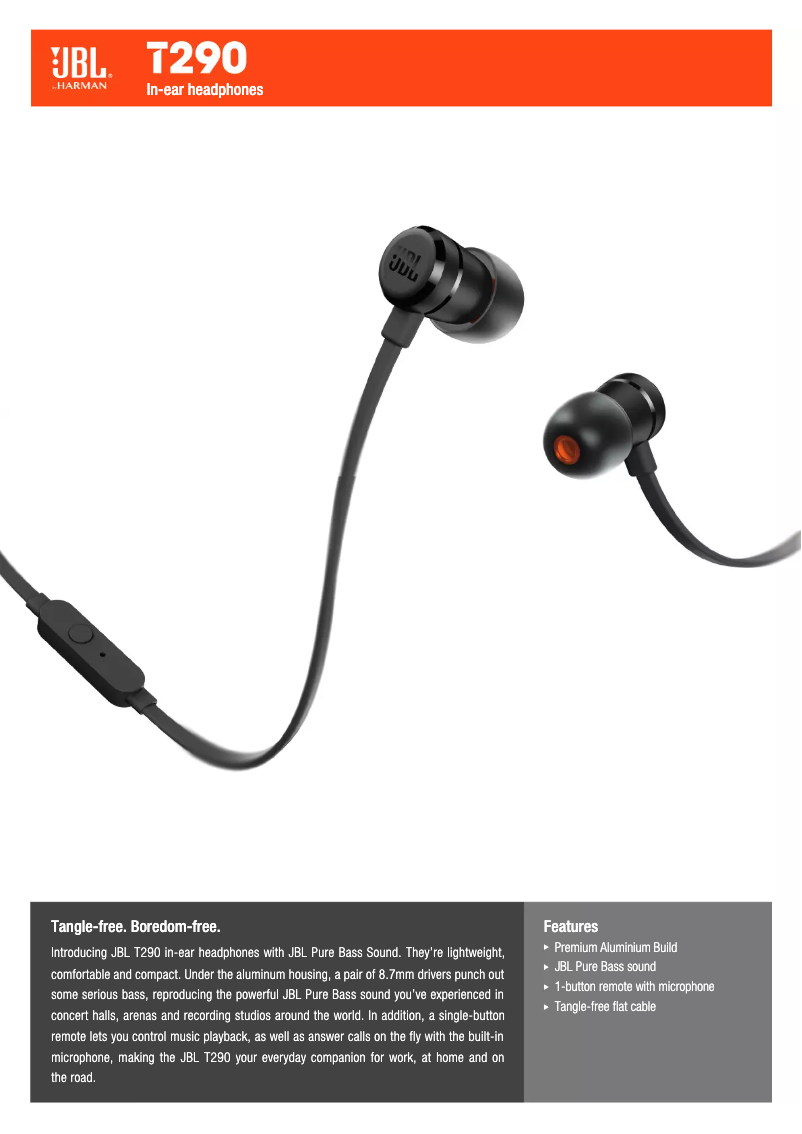 First page image of the manual for T290