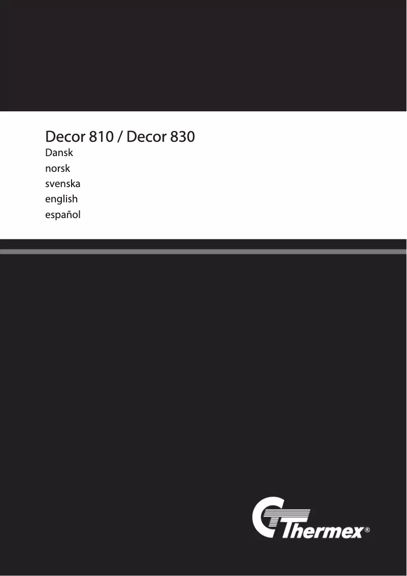 Page 1 of the manual User Manual Thermex Decor 810