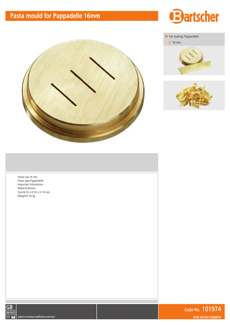 Page 1 of the manual User Manual Bartscher 101974