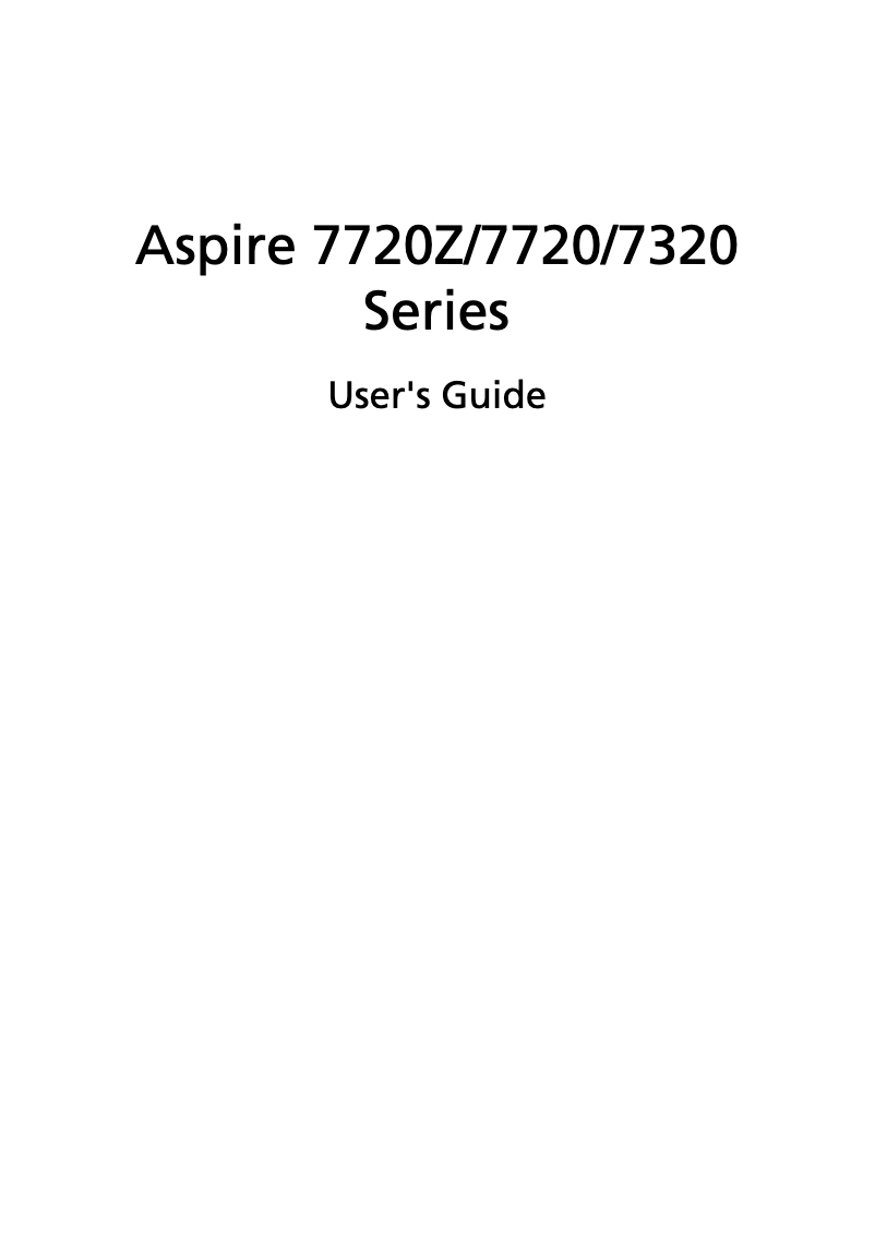 First page image of the manual for Aspire 7720Z