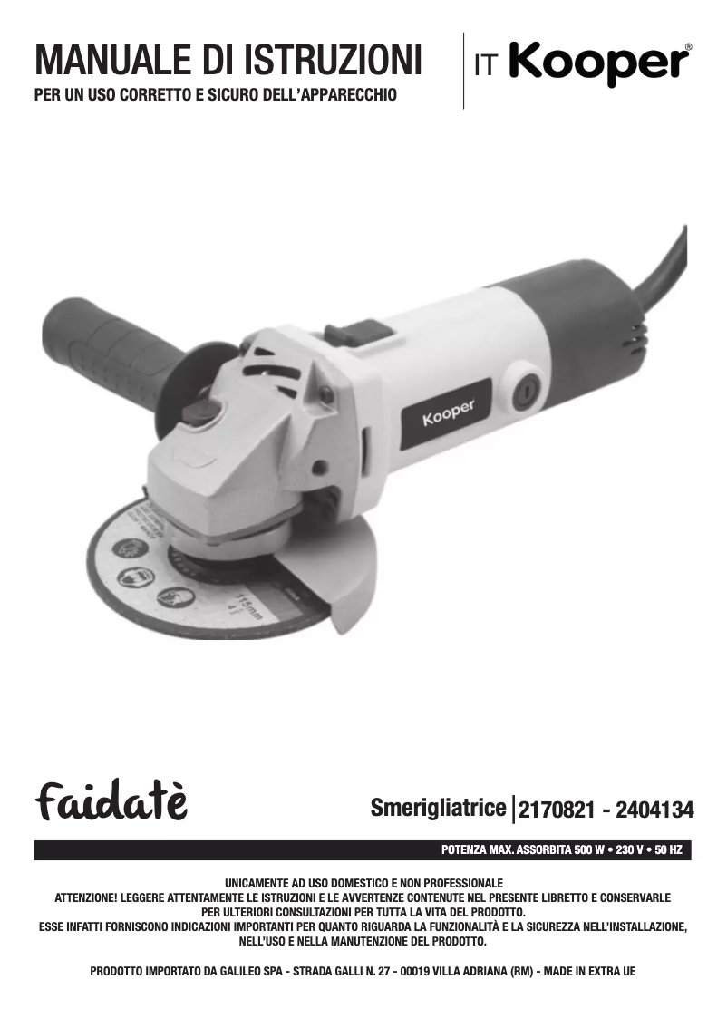 First page image of the manual for 2170821