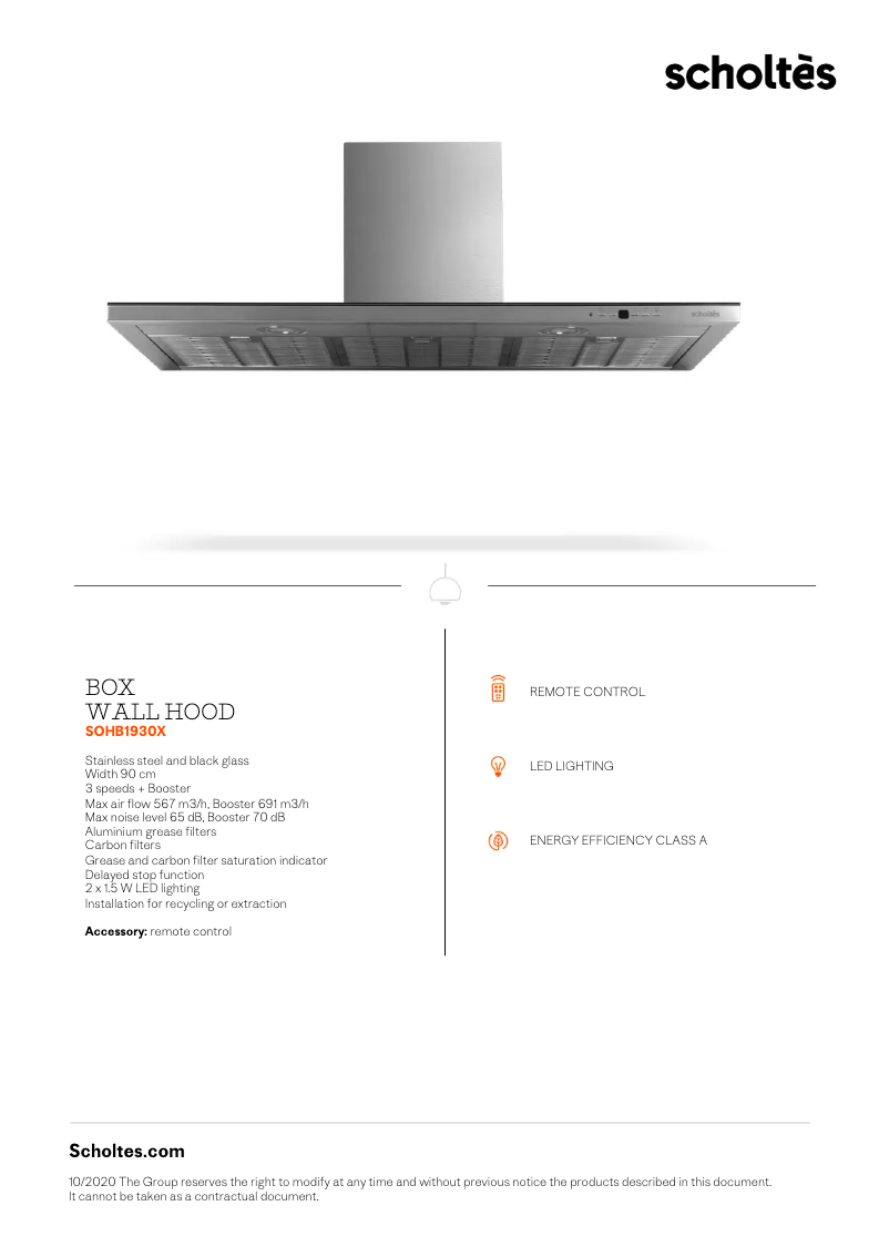 First page image of the manual for SOHB1930X