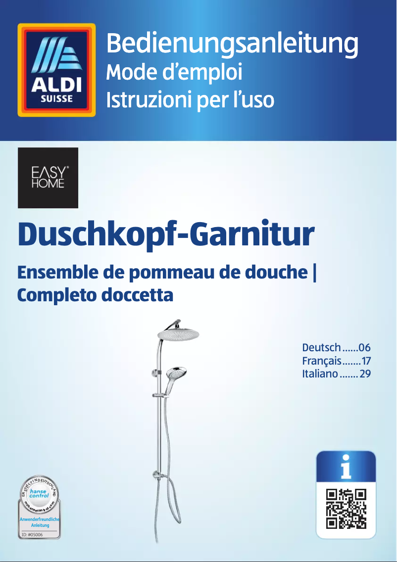 Page 1 of the manual User Manual Easy Home 96888