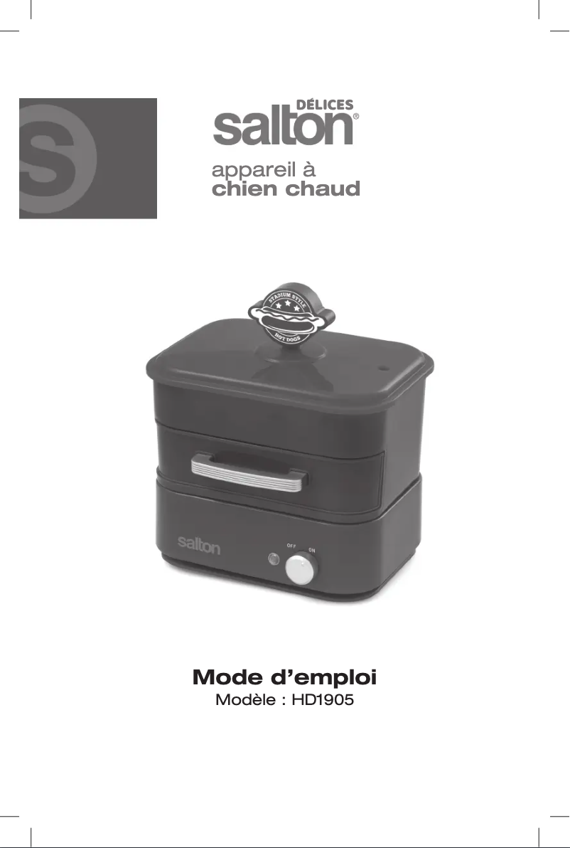 First page image of the manual for Hot Dog Steamer HD1905