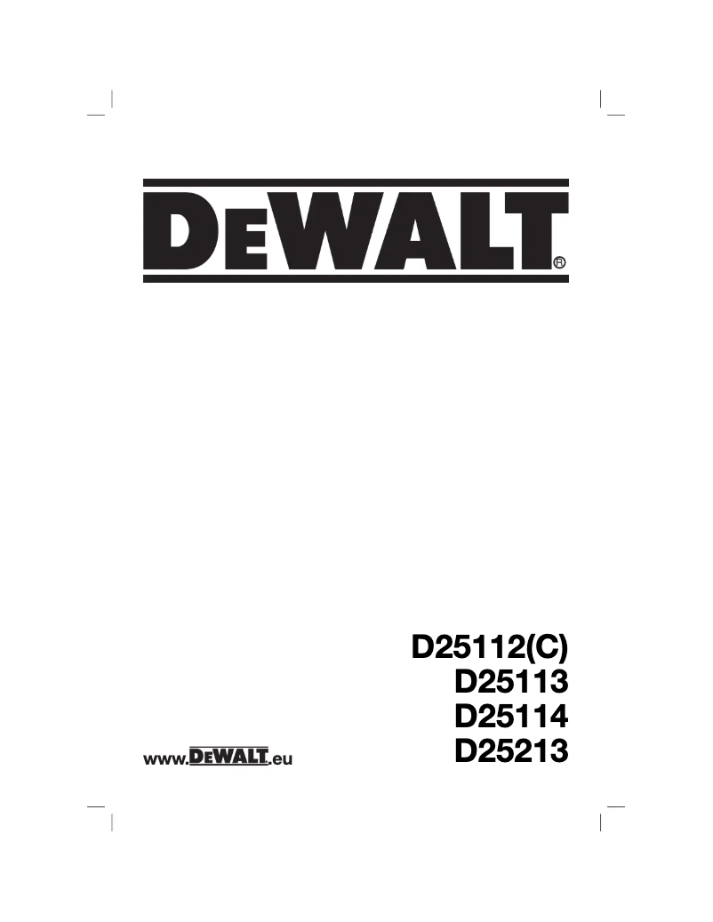 Page 1 of the manual User Manual DeWalt D25112