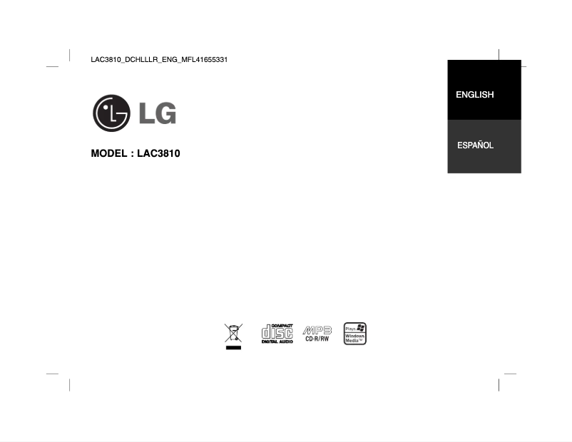 First page image of the manual for LAC3810