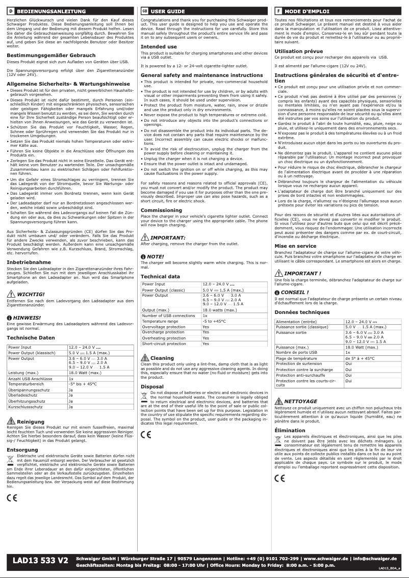 Image de la première page du manuel de l'appareil LAD13 533