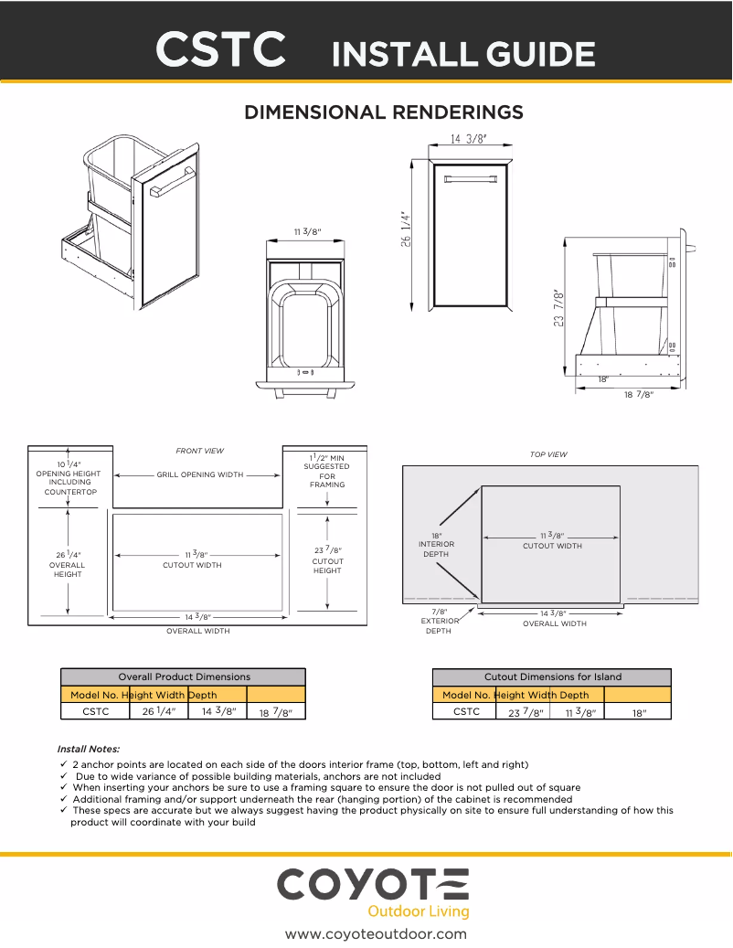 Page 1 of the manual User Manual Coyote CSTC