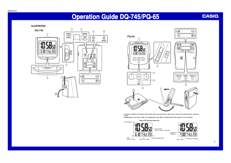 Page 1 of the manual User Manual Casio DQ-745