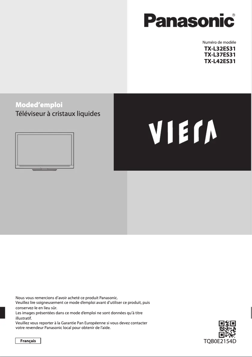 Page 1 of the manual User Manual Panasonic Viera TX-L42ES31