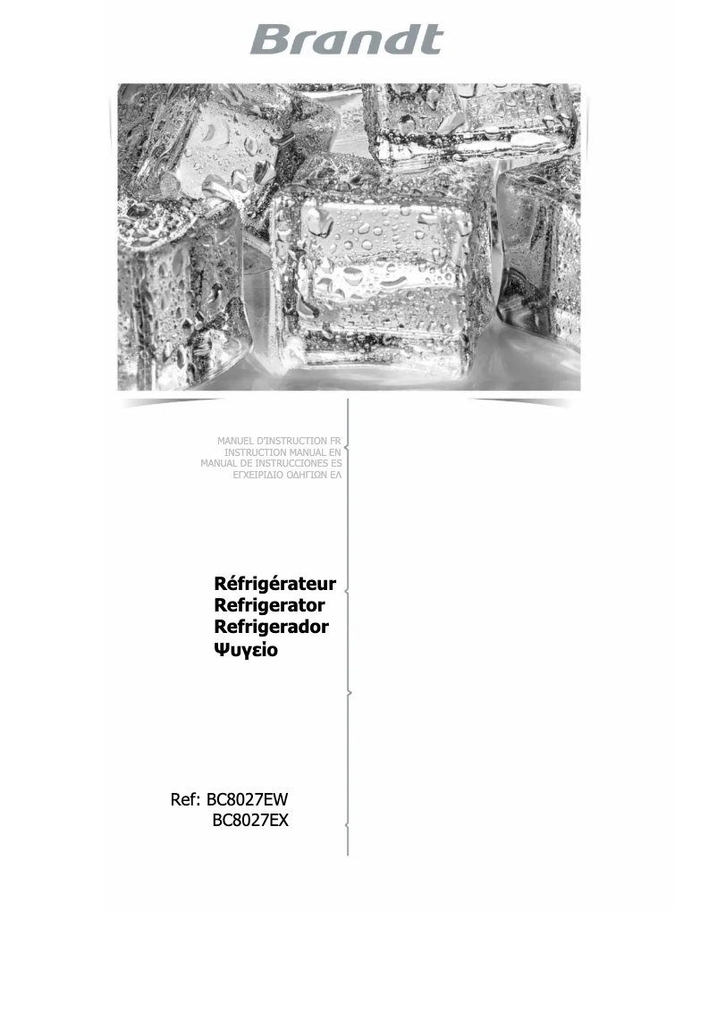 First page image of the manual for BC8027EX