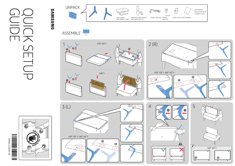 Page 1 of the manual Installation Guide Samsung UN55KS8000F