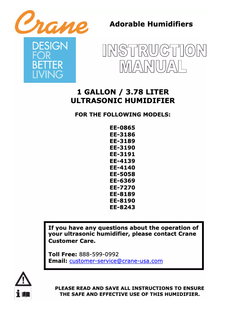 First page image of the manual for EE-3191