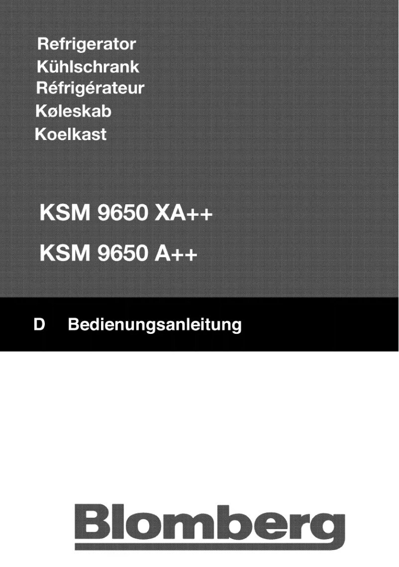 Page 1 of the manual User Manual Blomberg KSM 9650