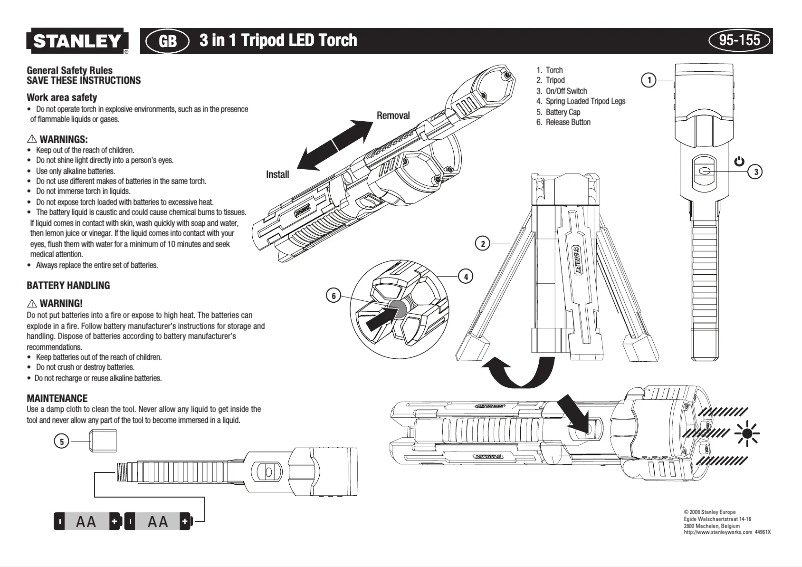 Page 1 of the manual User Manual Stanley 95-155