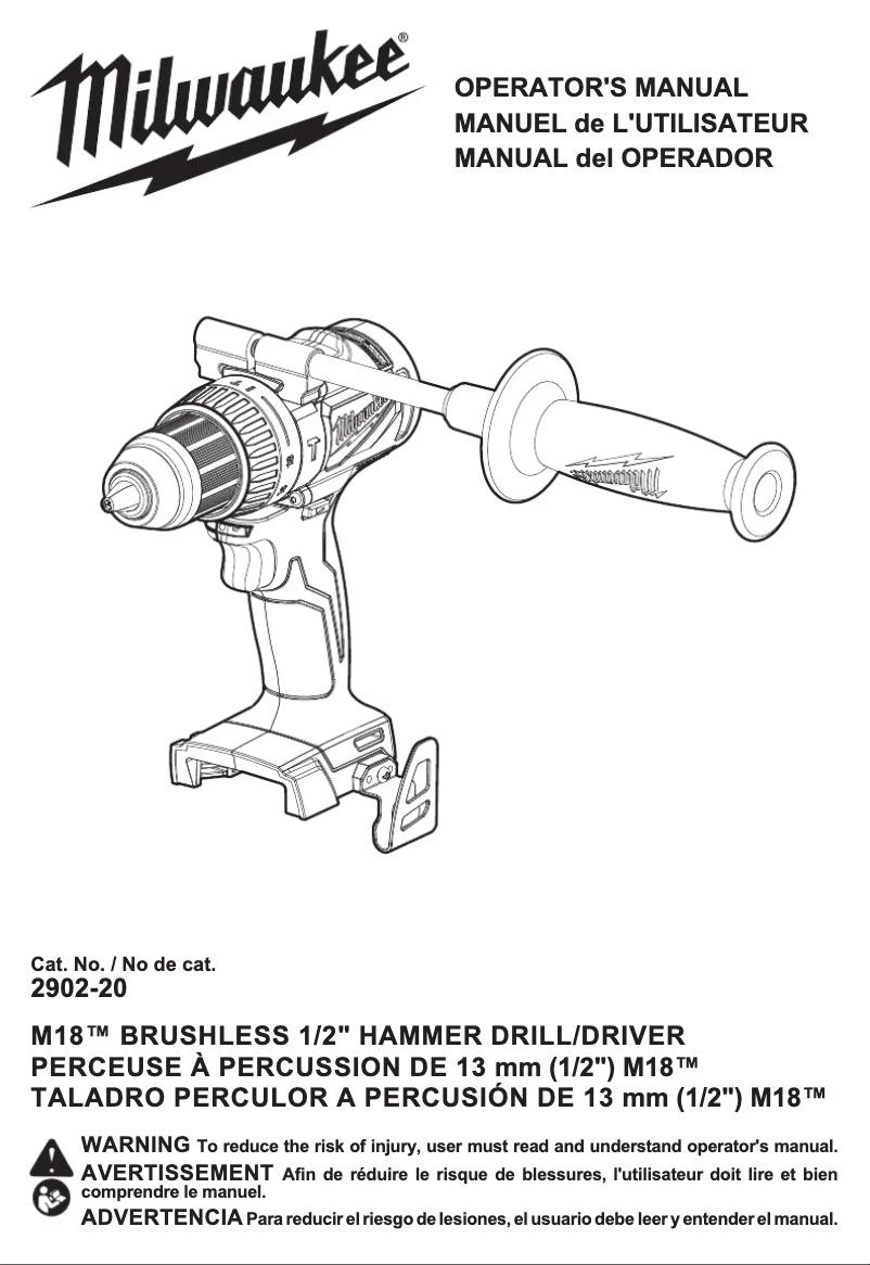 Page 1 of the manual User Manual Milwaukee M18 2902-22