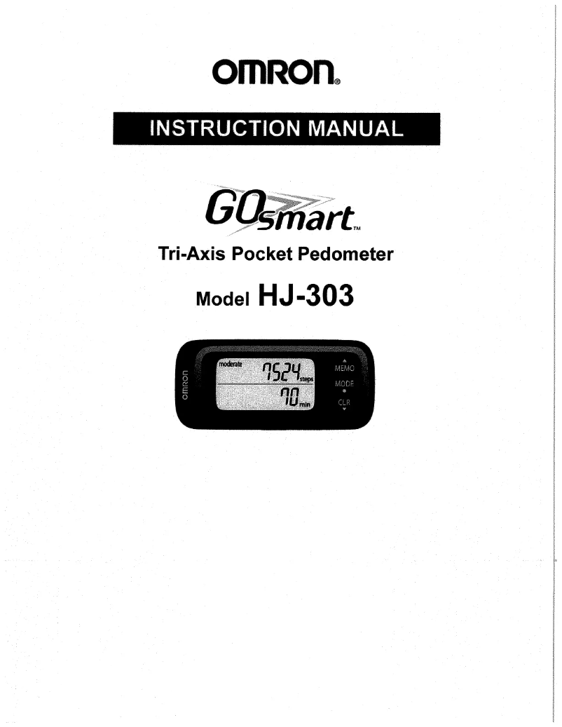 Page 1 of the manual User Manual Omron HJ-303