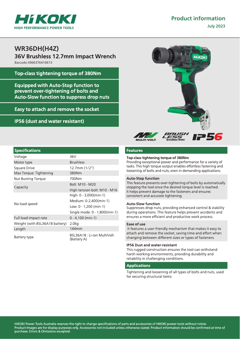 First page image of the manual for WR36DH