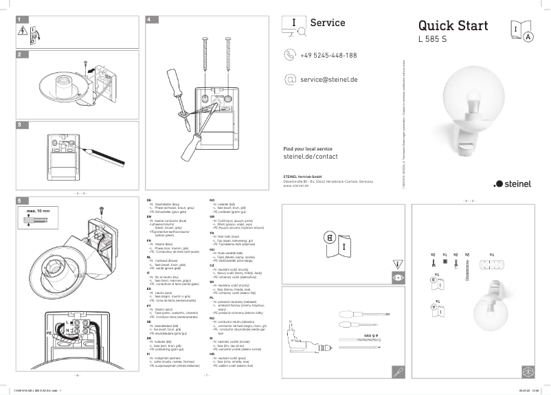 Page 1 of the manual Quick Start Guide Steinel L 585 S