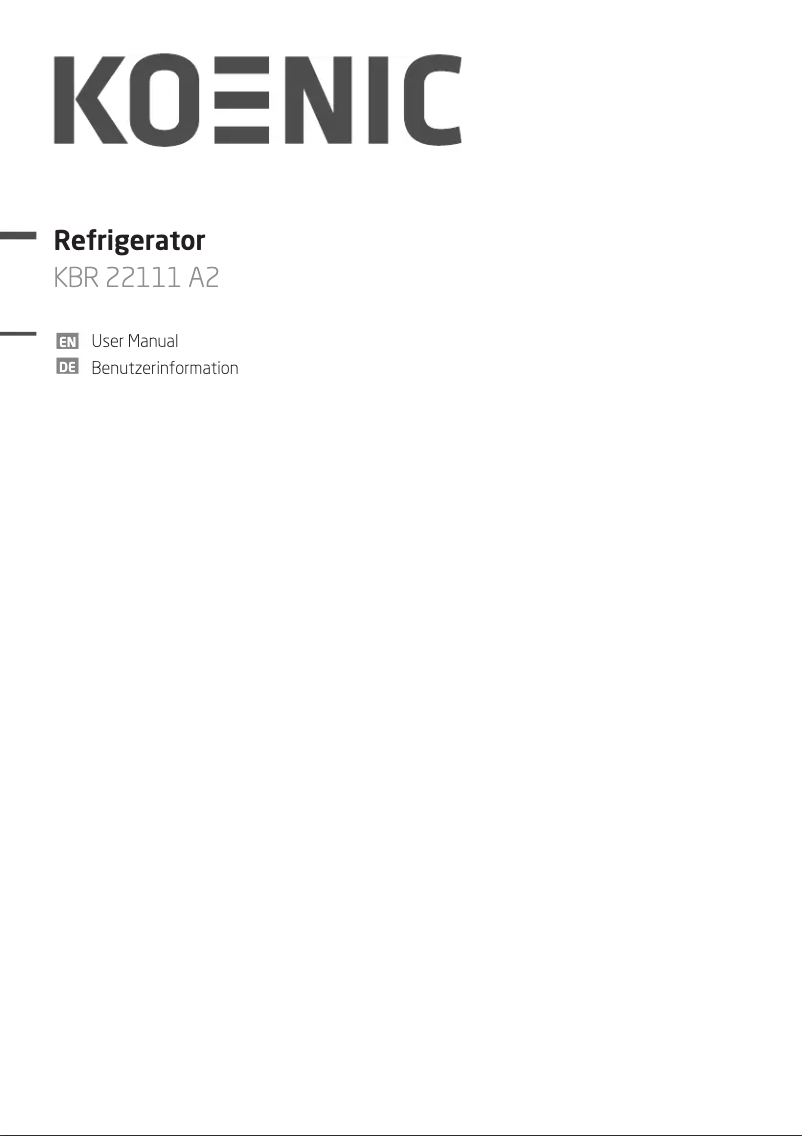 First page image of the manual for KBR 22111 A2