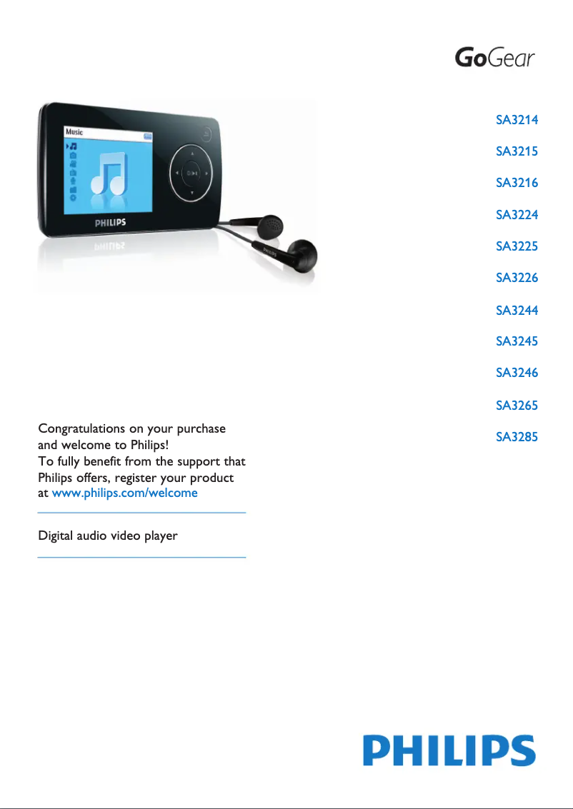 Page 1 of the manual User Manual Philips GoGear SA3265