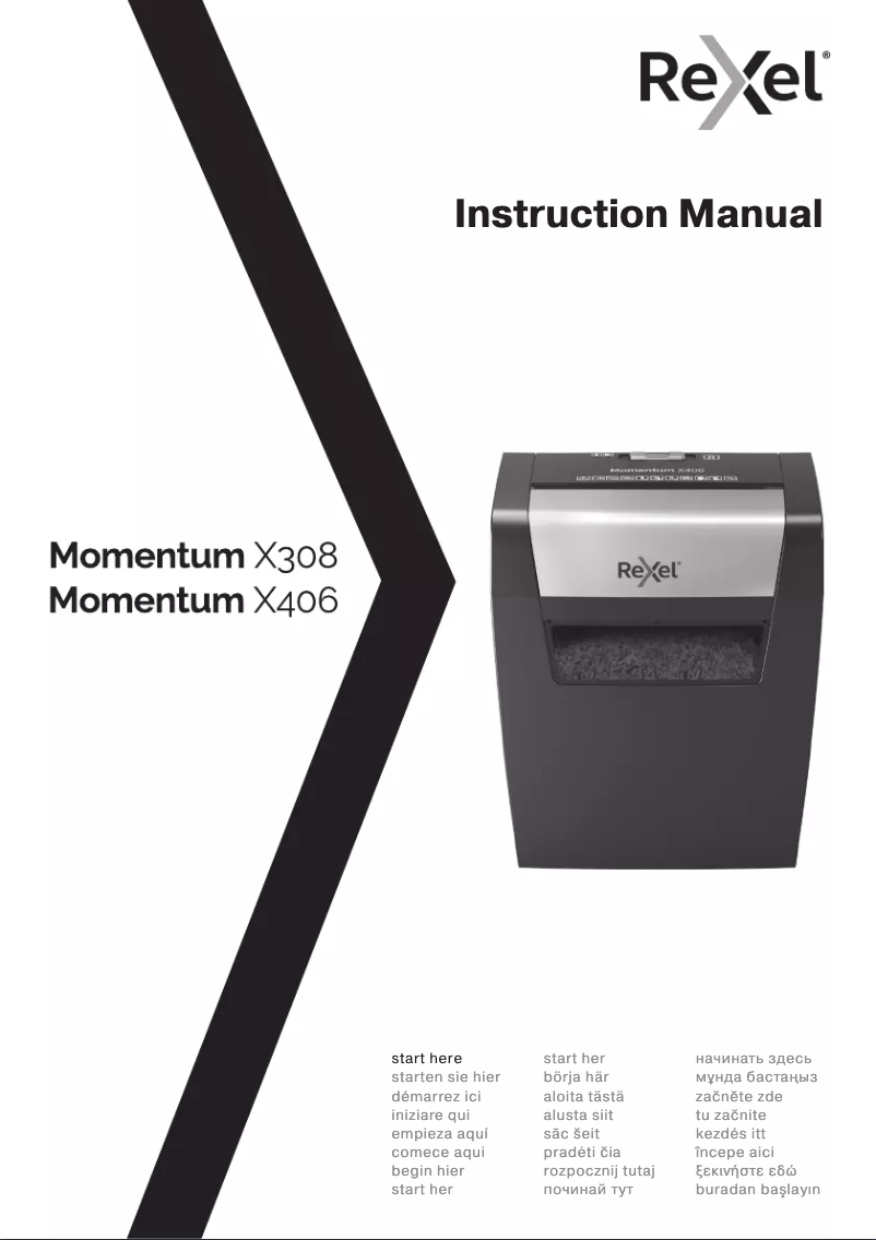 Page 1 of the manual User Manual Rexel Momentum X308