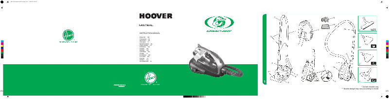 Page 1 of the manual User Manual Hoover Mistral TMI1218 011