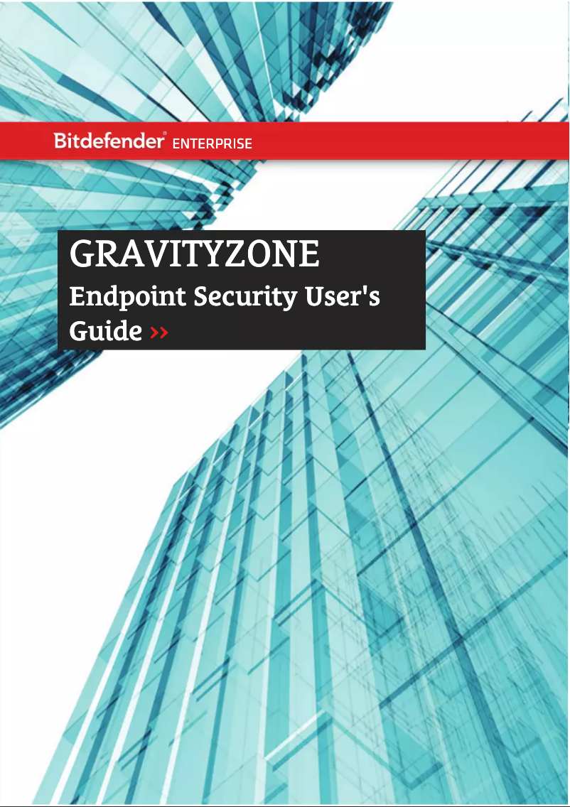 Page 1 of the manual User Manual Bitdefender GravityZone Endpoint Security