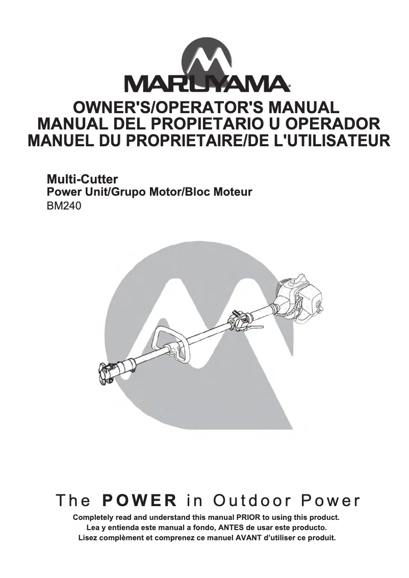 First page image of the manual for BM240