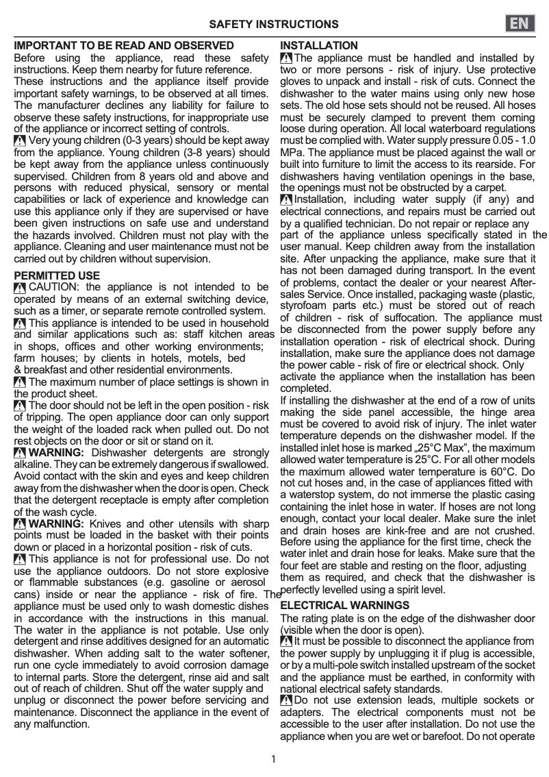 Page 1 of the manual Safety Instructions Whirlpool WUC 3T141 P