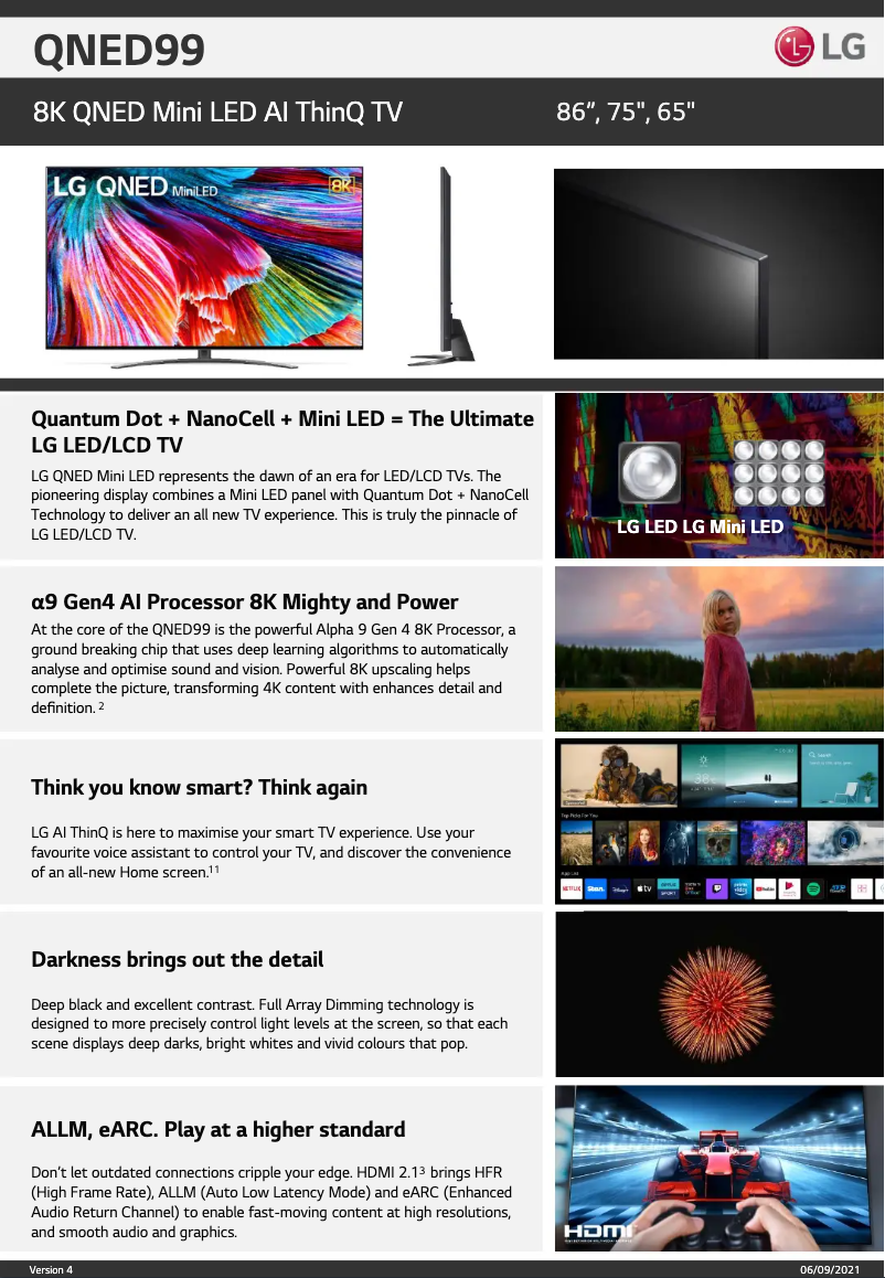 First page image of the manual for 65QNED99TPB