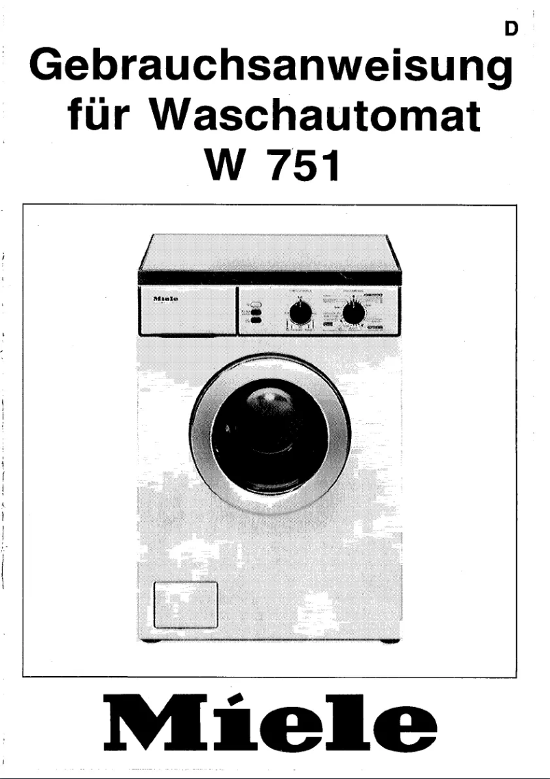 First page image of the manual for W 751