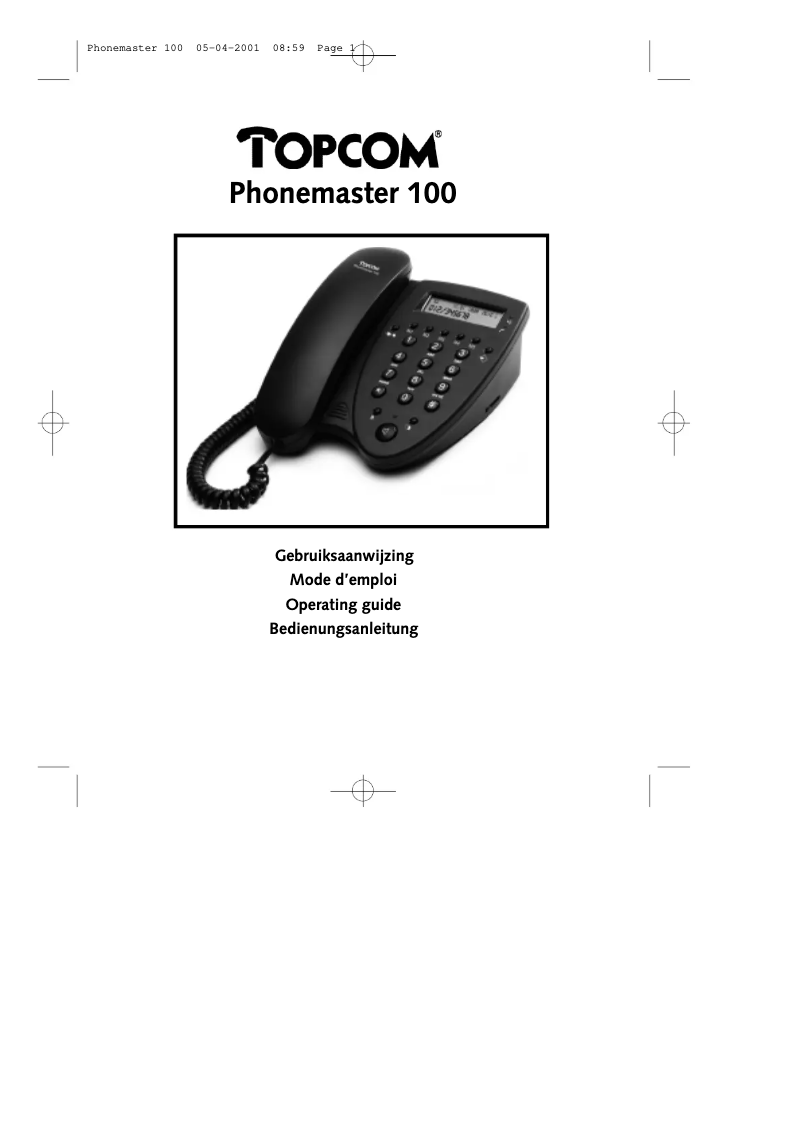 First page image of the manual for Phonemaster 100