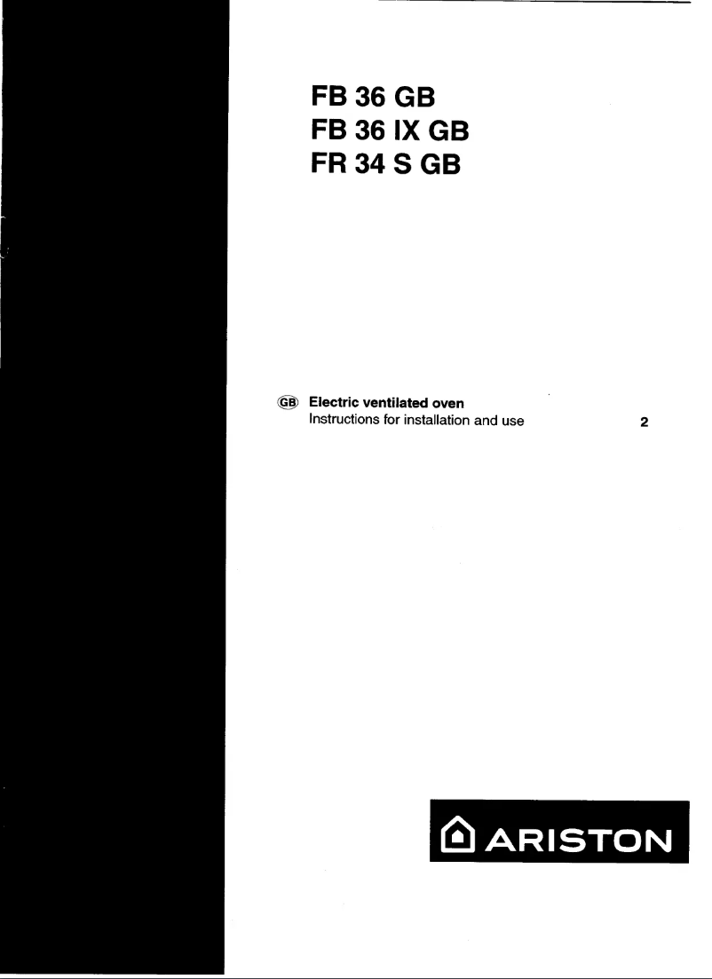 First page image of the manual for FB36IXGB