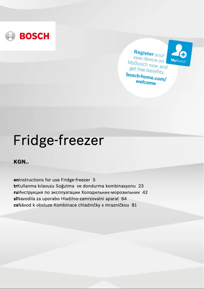 First page image of the manual for Serie 2 KGN33NW3AG