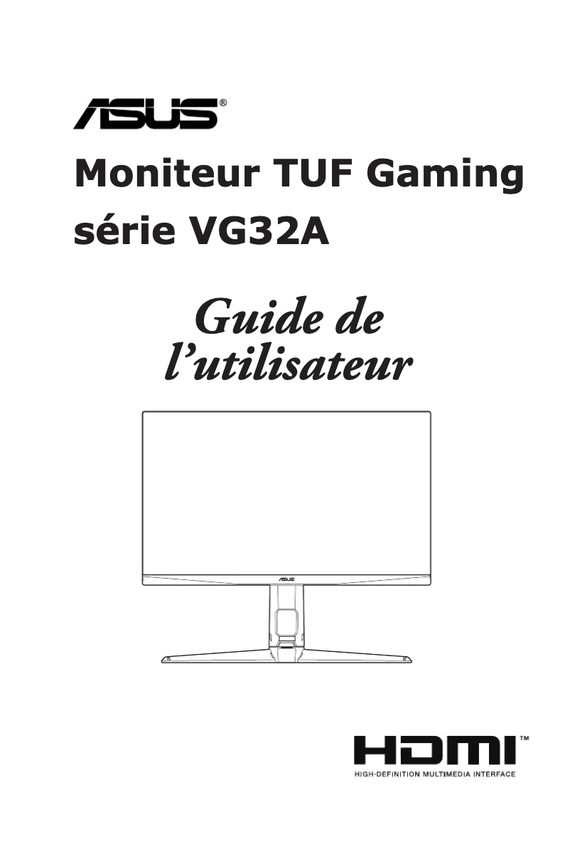 First page image of the manual for TUF Gaming VG32AQL1A