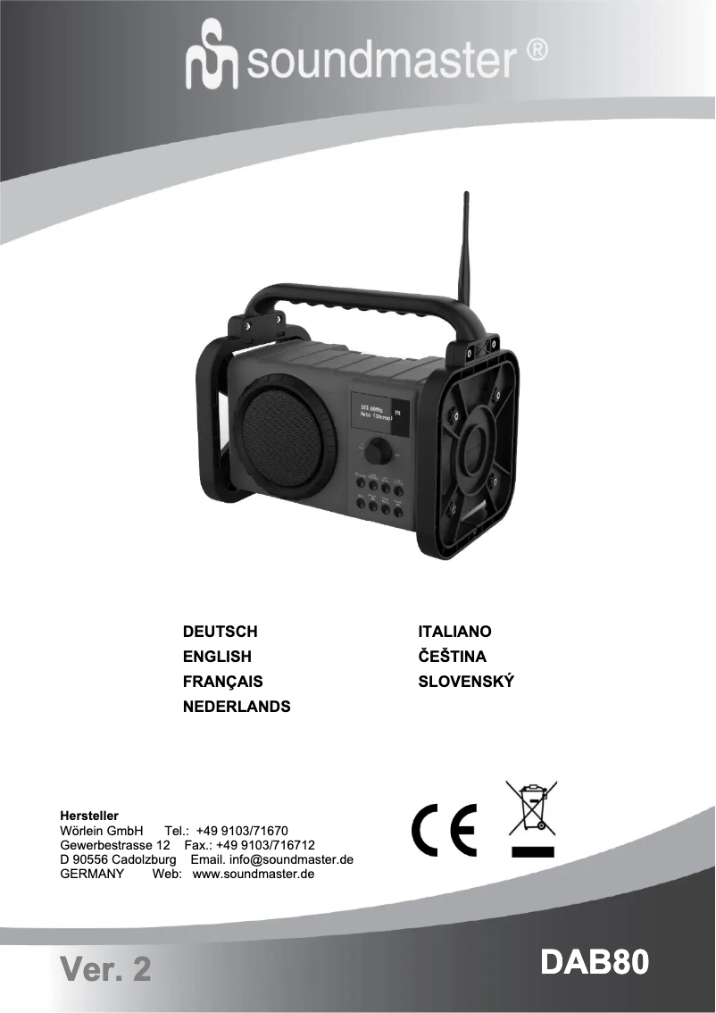 First page image of the manual for DAB80
