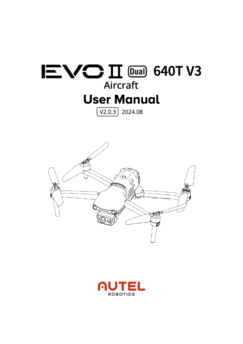 First page image of the manual for EVO II Dual 640T V3
