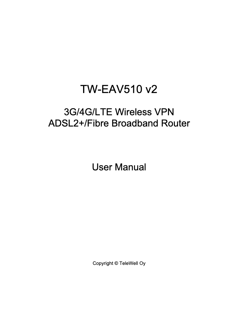 First page image of the manual for TW-EAV510 V2