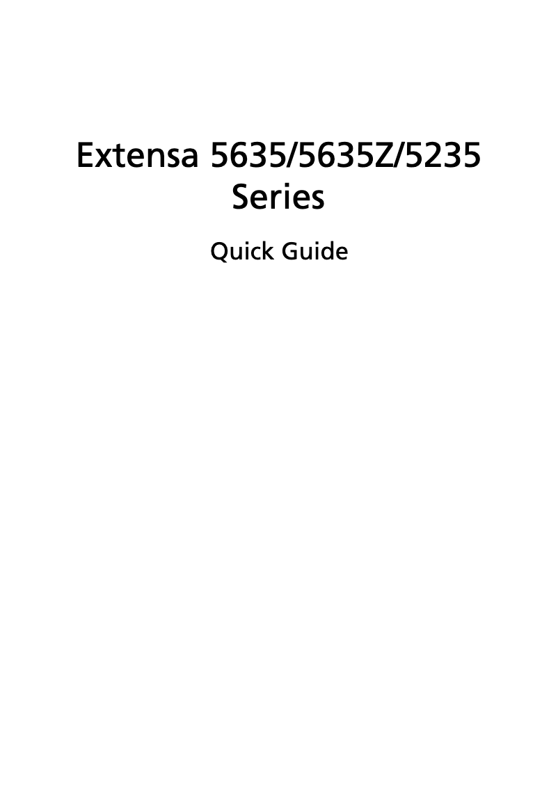 First page image of the manual for Extensa 5635ZG-454G32Mnkk