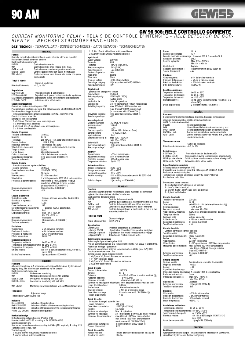 Page 1 of the manual User Manual Gewiss GW96906